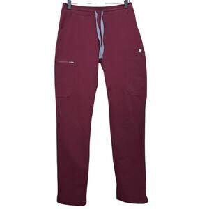 Figs High Waisted Yola Skinny Scrub Pants Size XXS Burgundy Red TW2000R